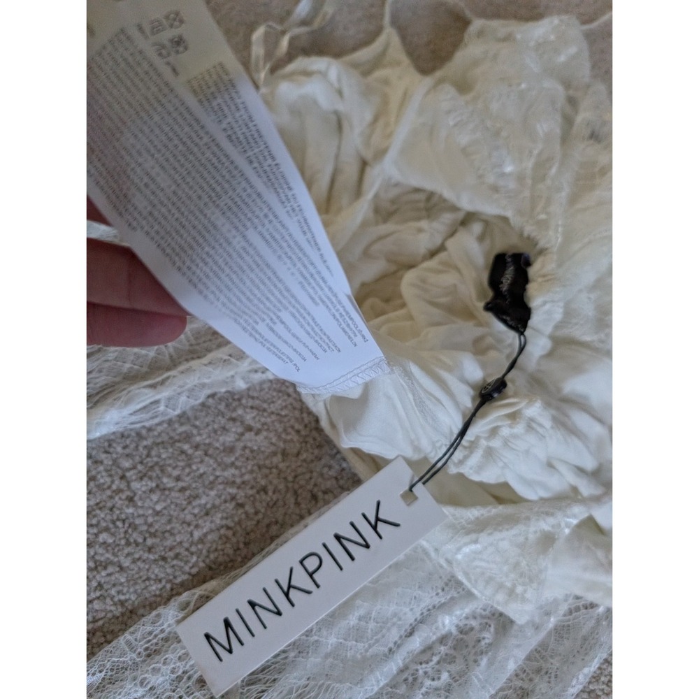 Minkpink Ivory White Lace Bodysuit Jumpsuit Size XS - Picture 9 of 13